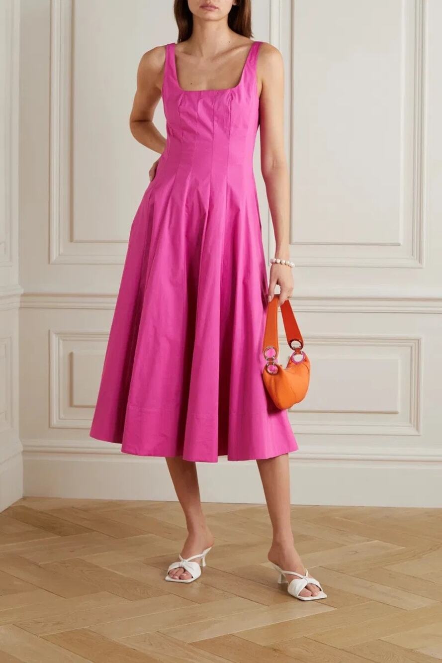 Staud Wells Dress in Pink Peony size 2